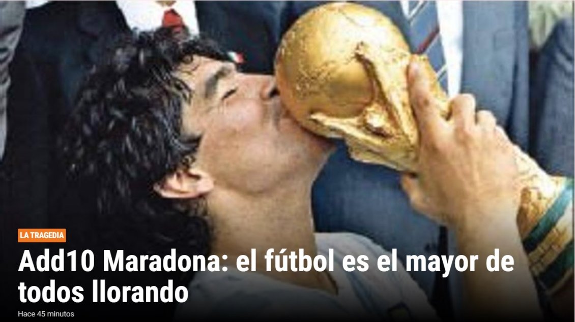 Medios internacionales despidieron Maradona y le rindieron tributo como el “Dios del fútbol”