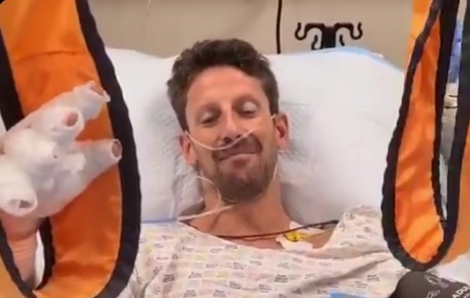 El mensaje de agradecimiento de Romain Grosjean tras su dramático accidente en la Fórmula 1