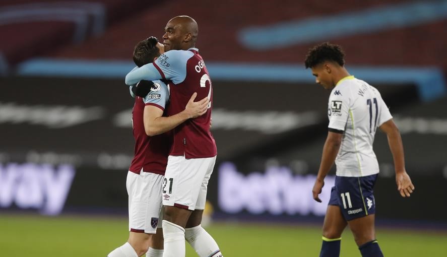 West Ham sigue en alza y tras batir a Aston Villa trepó al quinto lugar en la Premier League