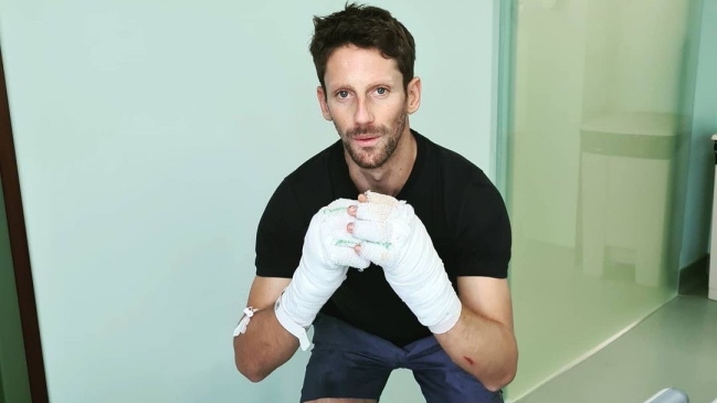 Romain Grosjean se tomó con humor su salida del hospital: Todavía soy lento escribiendo