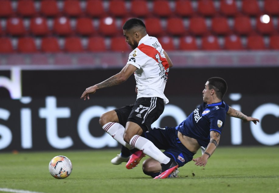 Paulo Díaz estuvo presente en la victoria de River Plate sobre Nacional en Buenos Aires