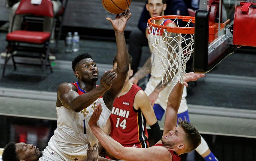 El poderío de Zion Williamson fue insuficiente para New Orleans Pelicans ante Miami Heat