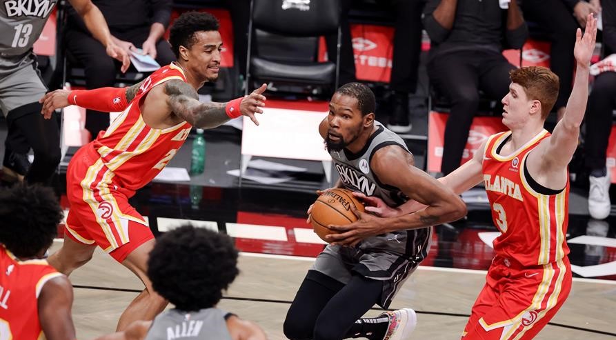 Kevin Durant comandó la ajustada victoria de Brooklyn Nets sobre Atlanta Hawks en la NBA