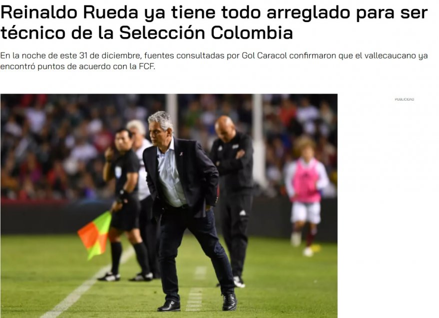 A falta de la oficialización: Prensa colombiana destacó el acuerdo de Rueda con su selección