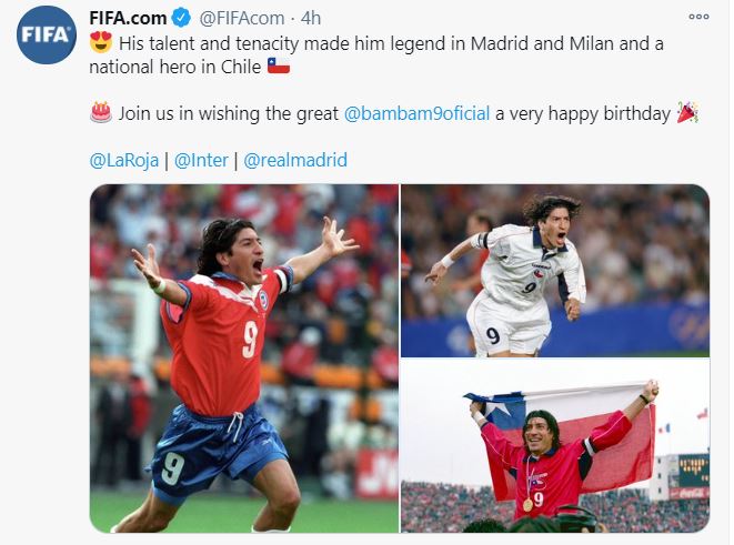 ¡Hasta la FIFA! Los saludos del mundo del fútbol al cumpleañero Iván Zamorano