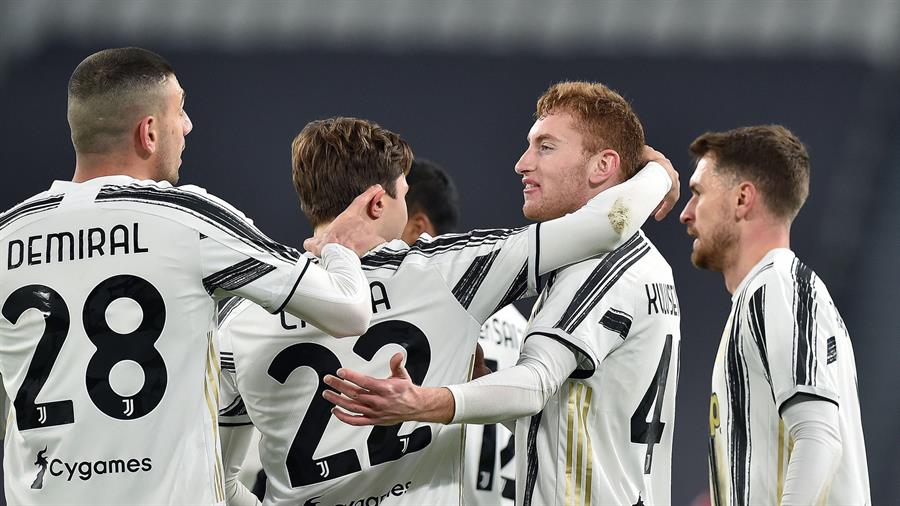 La contundente goleada de Juventus a Spal en cuartos de final de la Copa Italia