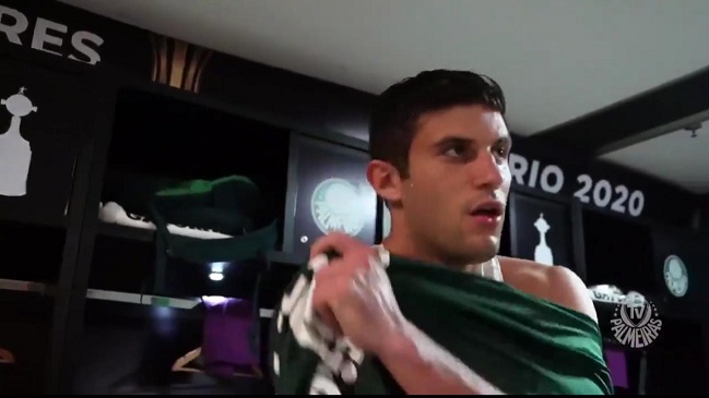 Kuscevic participó en la arenga de Palmeiras en la previa de la final de Copa Libertadores