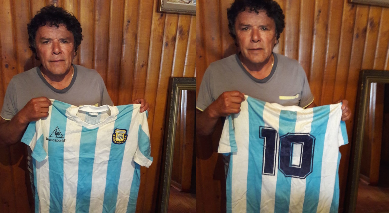 Héctor “Ligua” Puebla exhibió su tesoro: La camiseta de Maradona de la Copa América 1989