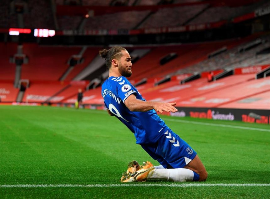 Calbert Lewin salvó a Everton de la derrota y amargó a Manchester United en Old Trafford