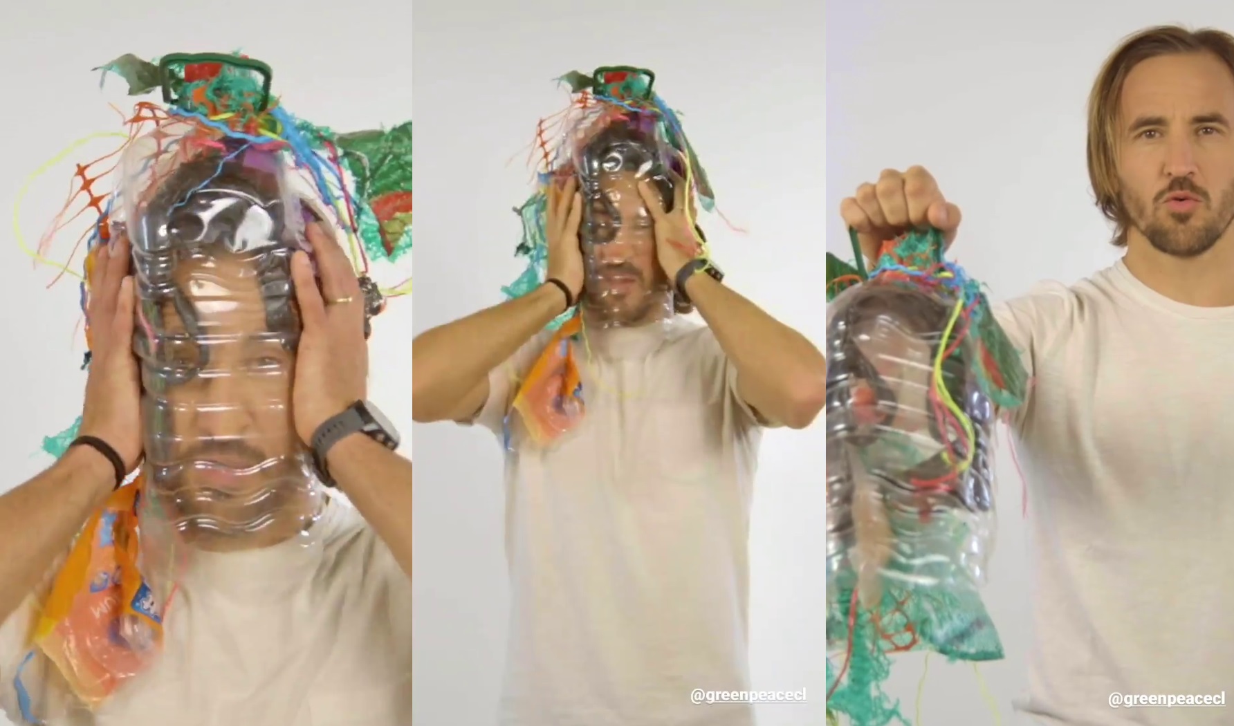 José Pedro Fuenzalida participó en campaña de Greenpeace por un “Chile sin plásticos”