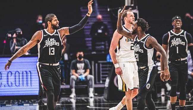 Los Angeles Clippers cortó la racha del líder Utah Jazz y triunfó en la NBA