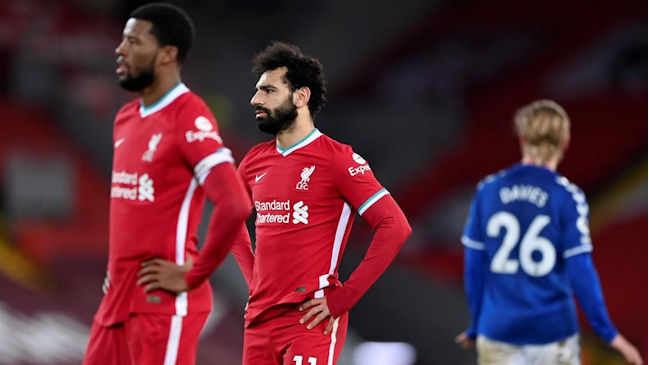 Liverpool profundizó su crisis en la Premier tras perder en Anfield el clásico ante Everton