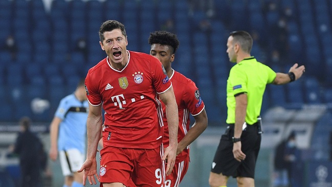 Robert Lewandowski encabezó la goleada de Bayern Munich ante Lazio