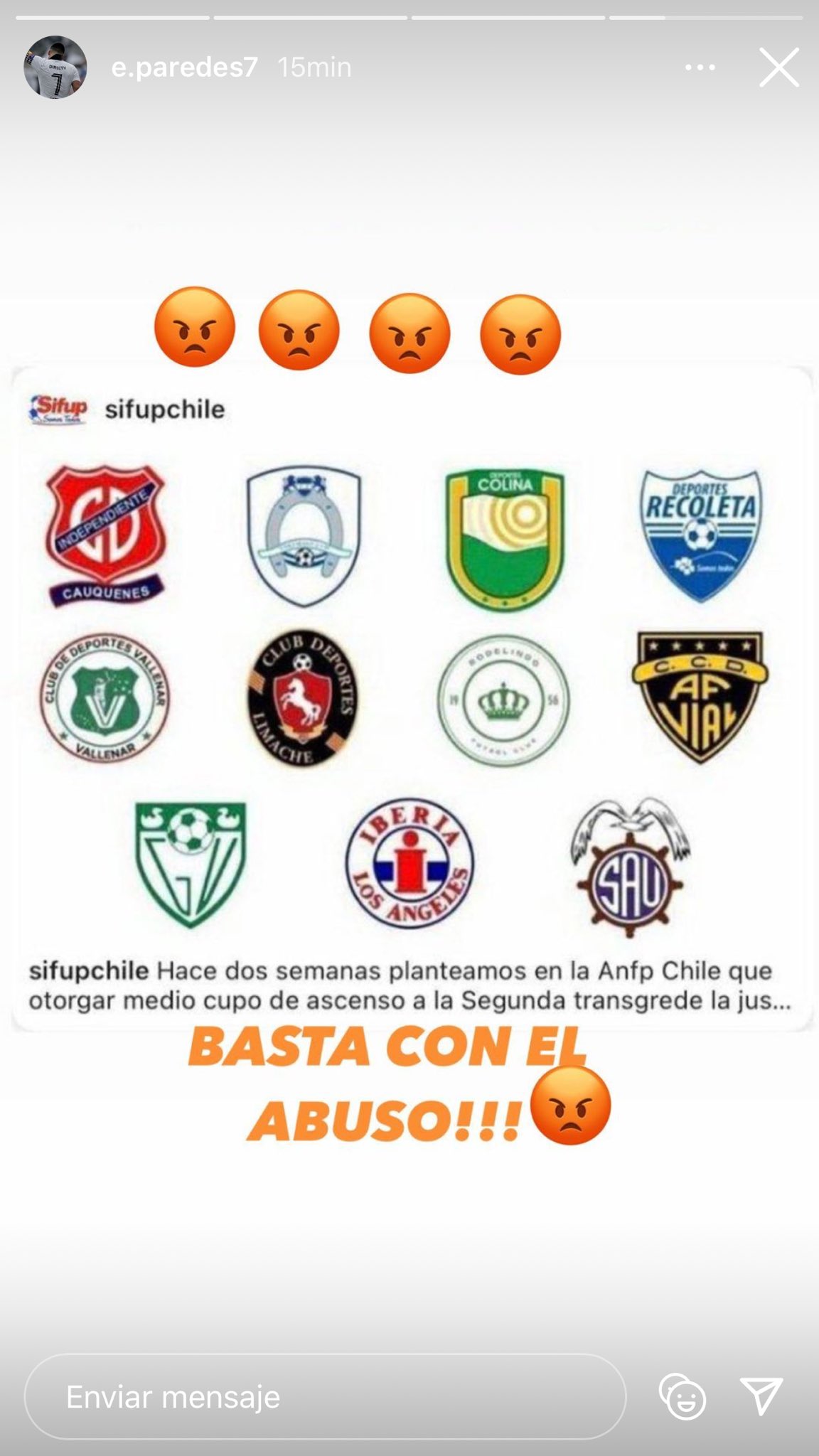 A Esteban Paredes tampoco le gustó la propuesta de la ANFP para Segunda División