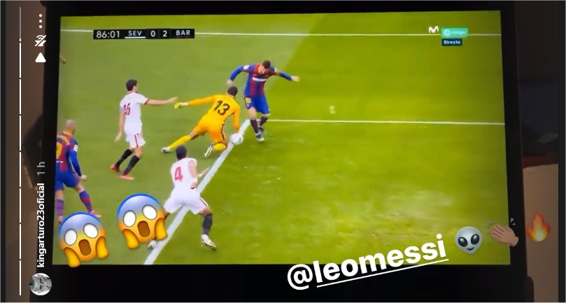 “El extraterrestre”: Arturo Vidal alucinó con el golazo de Messi a Sevilla