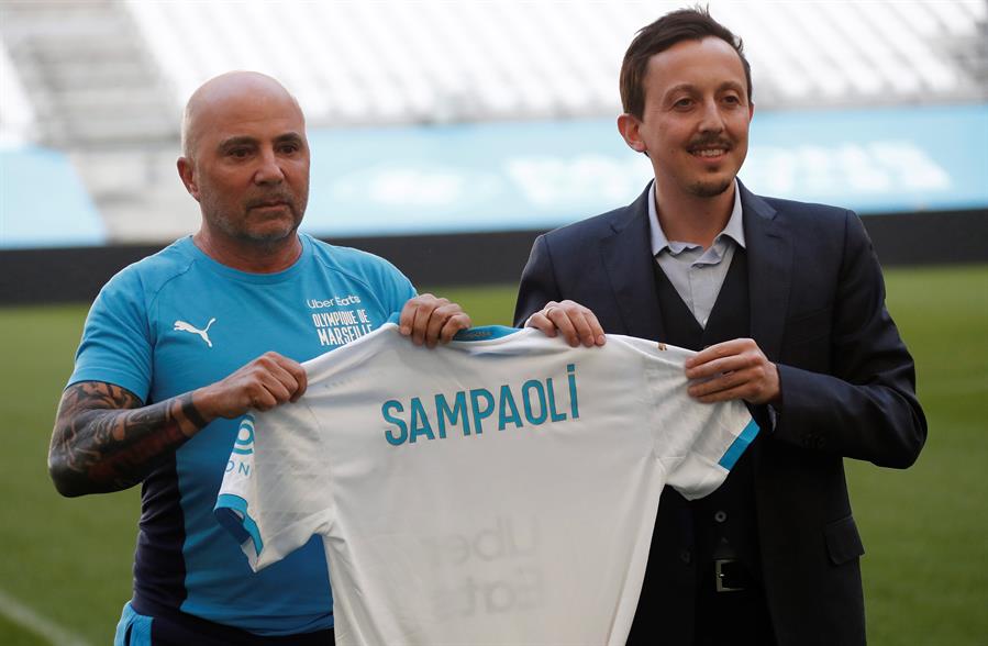 Jorge Sampaoli fue presentado como director técnico en Olympique de Marsella