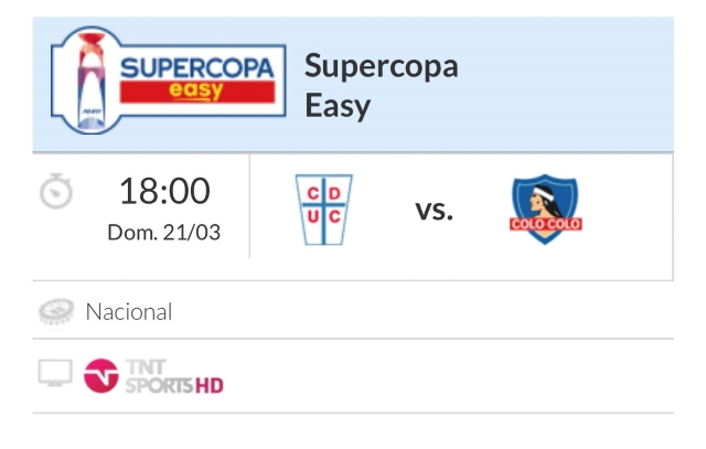 ANFP oficializó la programación de la Supercopa entre U. Católica y Colo Colo