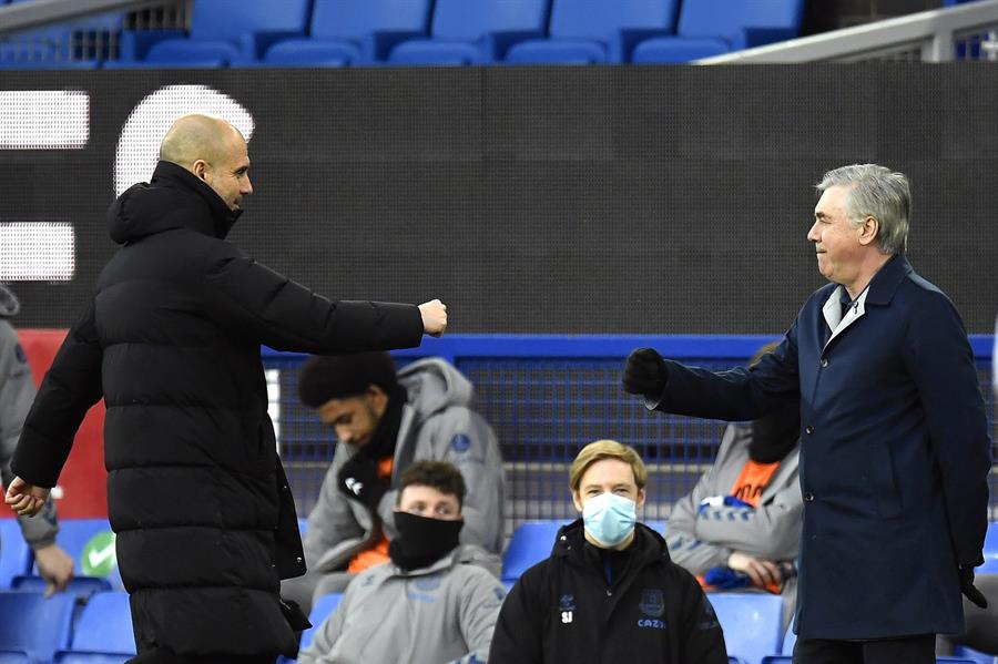 Guardiola le ganó el duelo a Ancelotti y Manchester City eliminó a Everton en la FA Cup