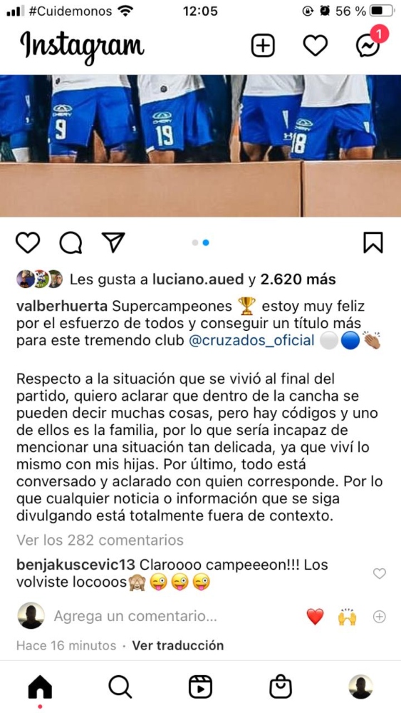 Valber Huerta tras encontrón con Falcón: Hay códigos y uno de ellos es la familia