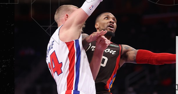 Damian Lillard firmó un doble-doble en triunfo de los Trail Blazers sobre Detroit Pistons