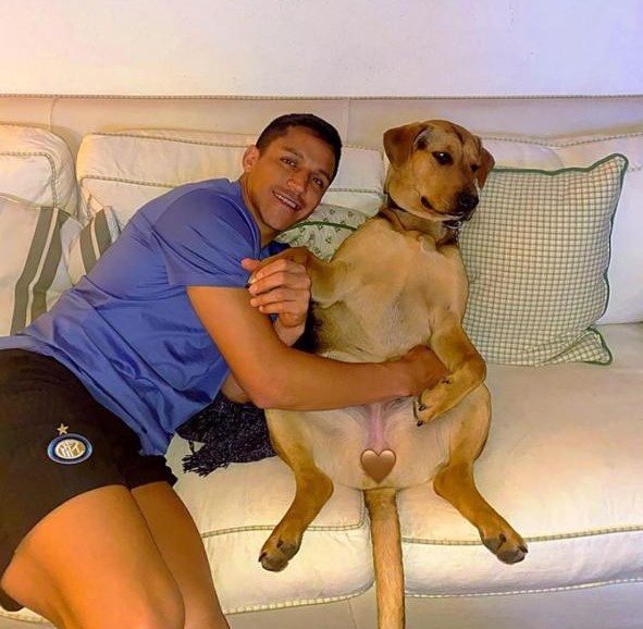 La tierna y “censurada” imagen de Alexis Sánchez con una de sus mascotas