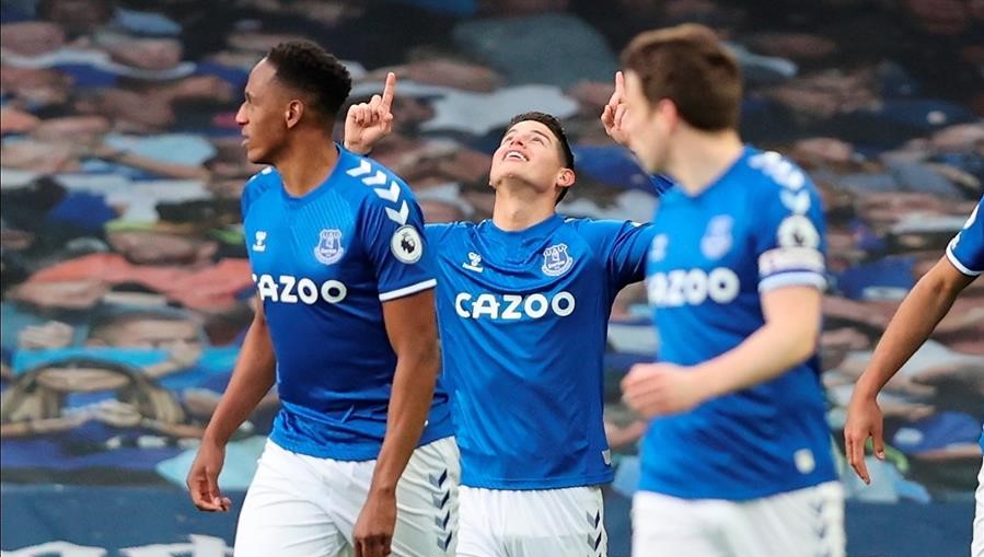 Everton no pudo con Crystal Palace pese al retorno goleador de James Rodríguez