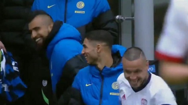 El divertido encuentro de Radja Nainggolan con Arturo Vidal y sus ex compañeros de Inter