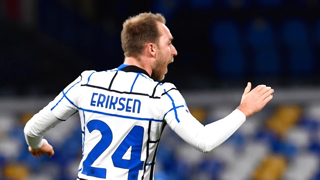 Christian Eriksen marcó un golazo en el trabajado empate de Inter ante Napoli