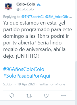 En pedir no hay engaño: El cumpleañero Colo Colo postuló el Superclásico por TV abierta