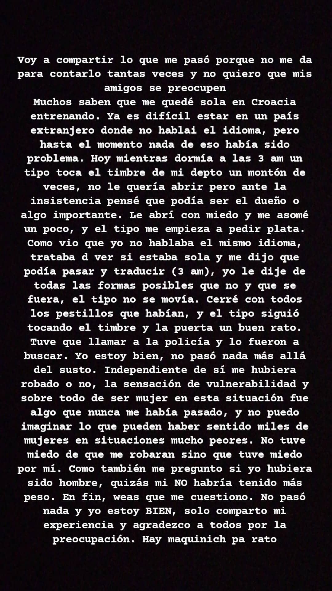 Tenista chilena Ivania Martinich vivió tensa experiencia en Croacia: Tuve miedo por mí