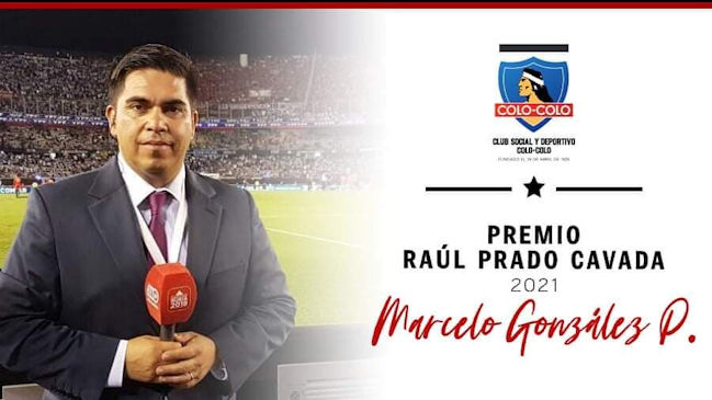 Periodista Marcelo González recibió el premio “Raúl Prado Cavada” que entrega el CSyD Colo Colo