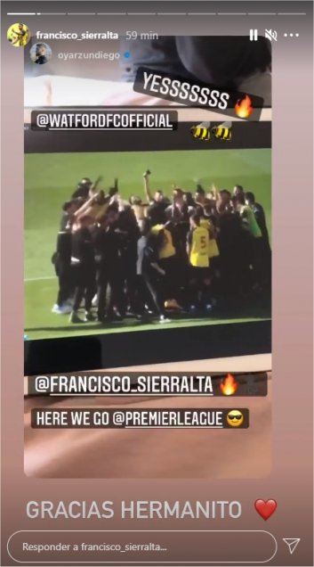 Las felicitaciones a Francisco Sierralta por su salto a la Premier League