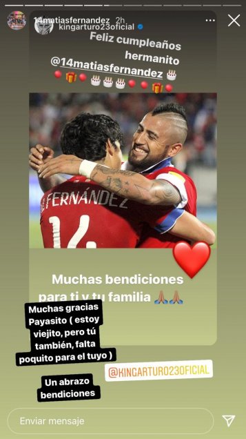 Los saludos del mundo del fútbol al cumpleañero Matías Fernández