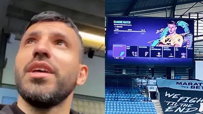 Sergio Agüero sorprendió jugando FIFA en el estadio de Manchester City