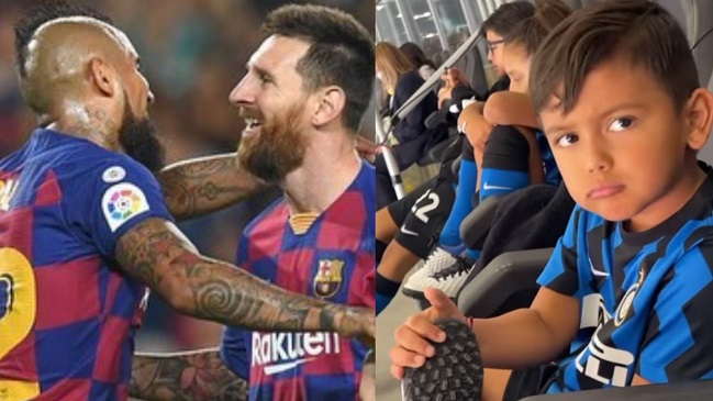 Hijo de Arturo Vidal preguntó por Lionel Messi en premiación de Inter