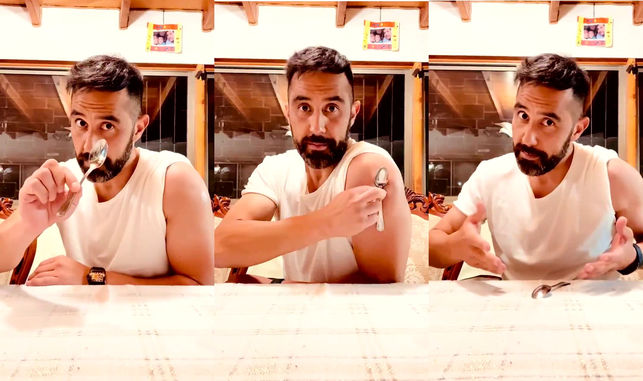 Claudio Bravo mostró que la vacuna contra el Covid-19 no atrae el metal