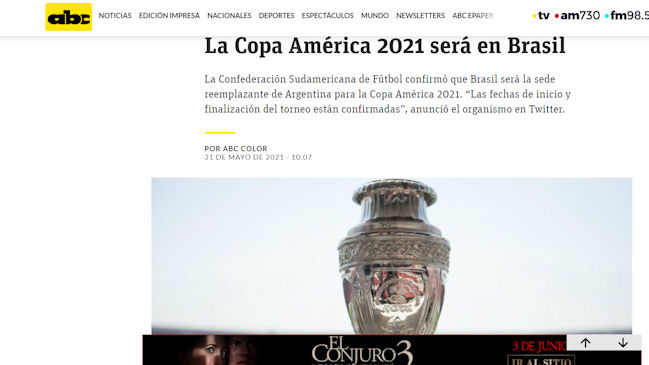 Así reaccionó la prensa sudamericana con cambio de sede de la Copa América