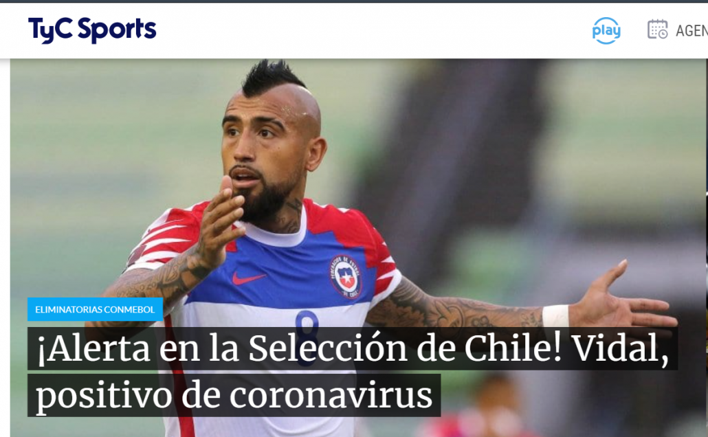 Las portadas de la prensa internacional por el Covid-19 de Arturo Vidal
