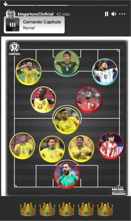 ¿Con mensaje oculto? Arturo Vidal compartió historia en que aparece Claudio Bravo