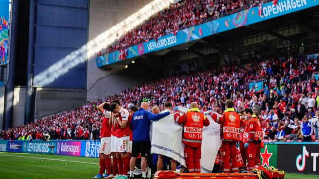 Duelo entre Dinamarca y Finlandia fue suspendido por desvanecimiento de Christian Eriksen