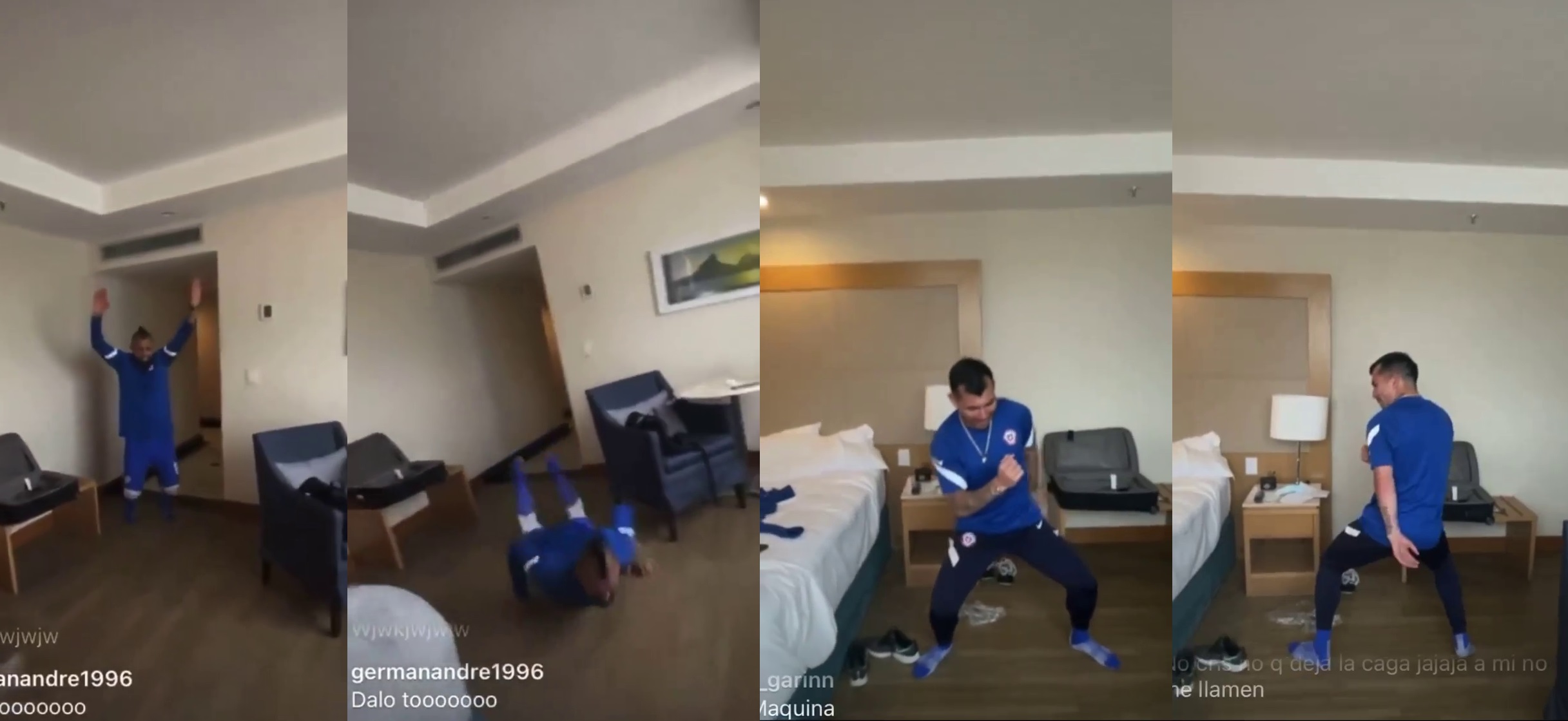 Vidal se lució con un “gusanito” y Medel desató risas con un baile en un festivo Live en Instagram