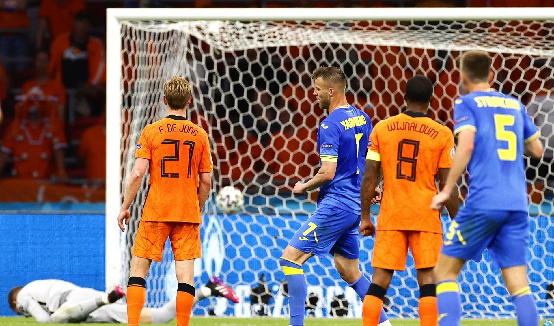 Yarmolenko se anotó como candidato al mejor gol de la Euro 2020 con un zurdazo a Holanda