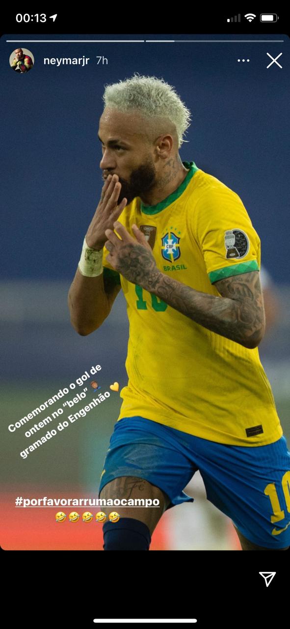 Neymar criticó el mal estado de cancha en la Copa América