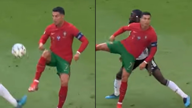 Cristiano se lució con un pase de taco en el partido de Portugal con Alemania