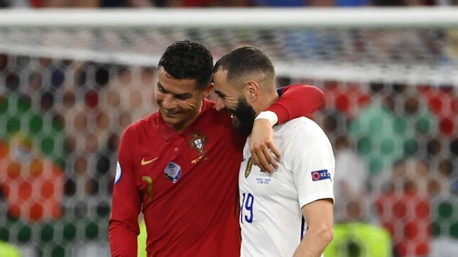Benzema y Cristiano brillaron con dobletes en la igualdad entre Francia y Portugal
