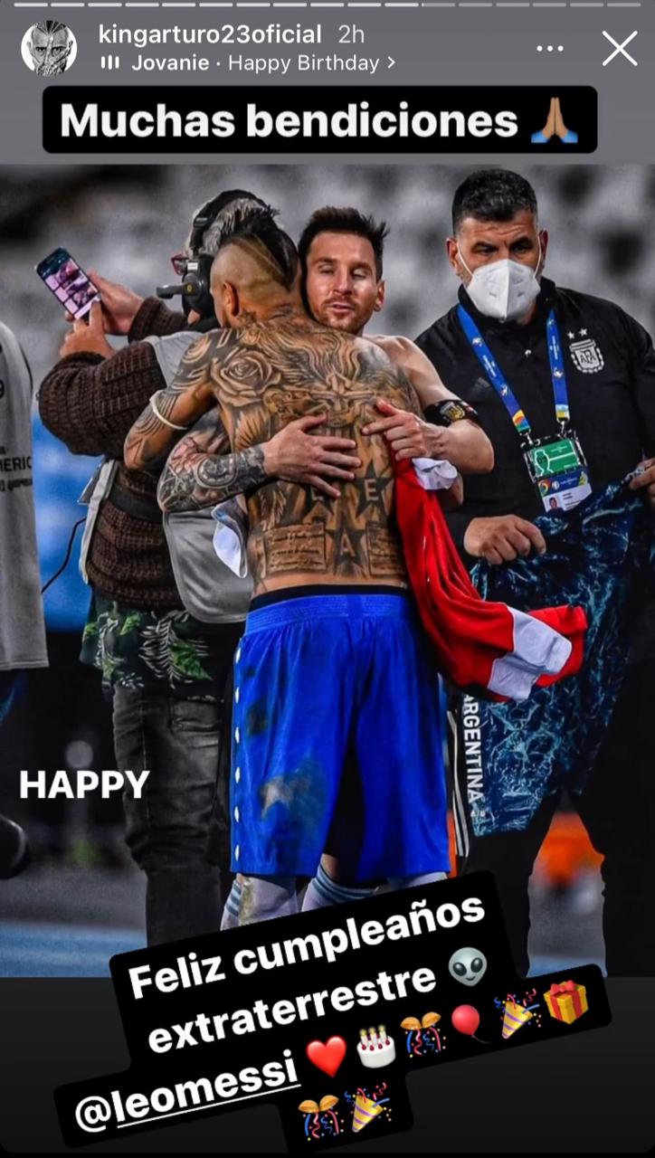 Arturo Vidal dejó un cariñoso mensaje cumpleañero al “extraterrestre” Lionel Messi