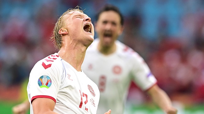 Kasper Dolberg marcó dos goles y lideró triunfo de Dinamarca sobre Gales en la Eurocopa