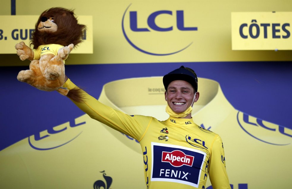 Van der Poel ganó la segunda etapa del Tour de Francia y le quitó el maillot amarillo a Alaphilippe