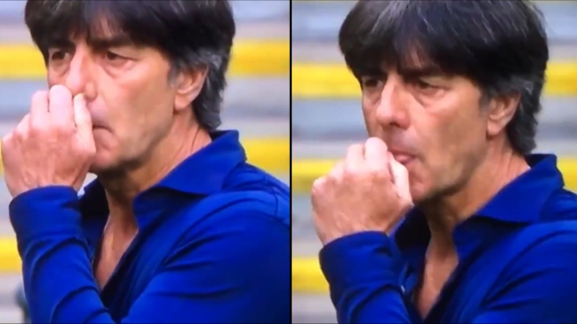 Joachim Löw otra vez fue captado realizando un gesto desagradable