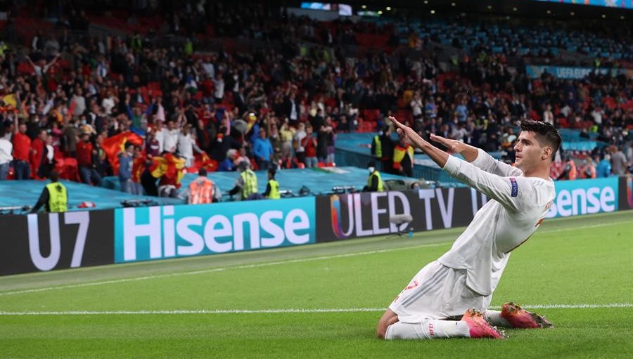 Alvaro Morata le dio vida a España ante Italia en semifinales de la Euro 2020